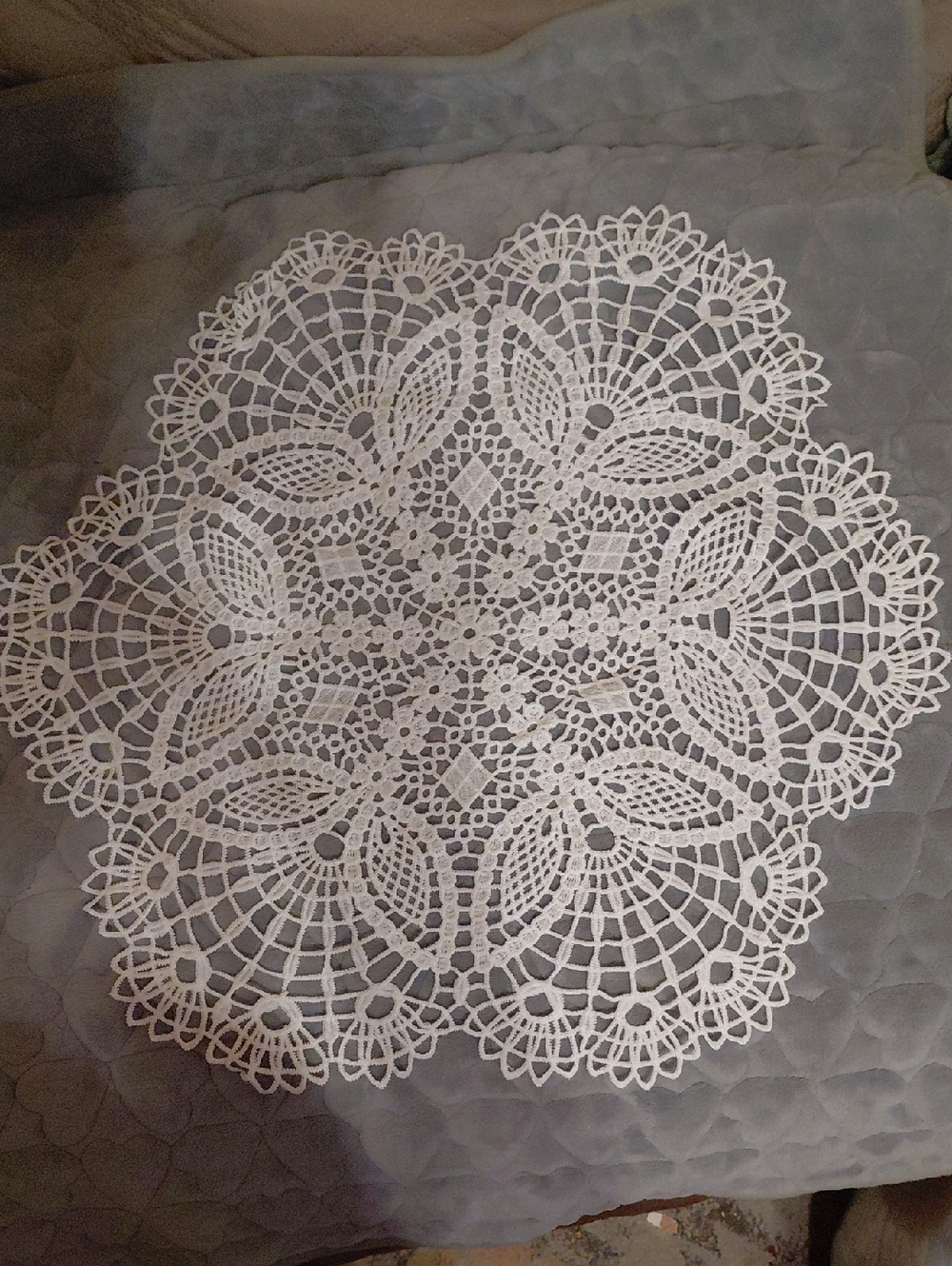 Handmade White Crochet Doily Table Accent - Elegant Home Dining